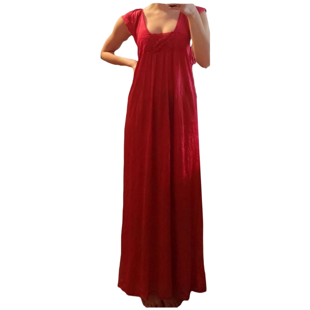 Crimson red long oversized nightgown